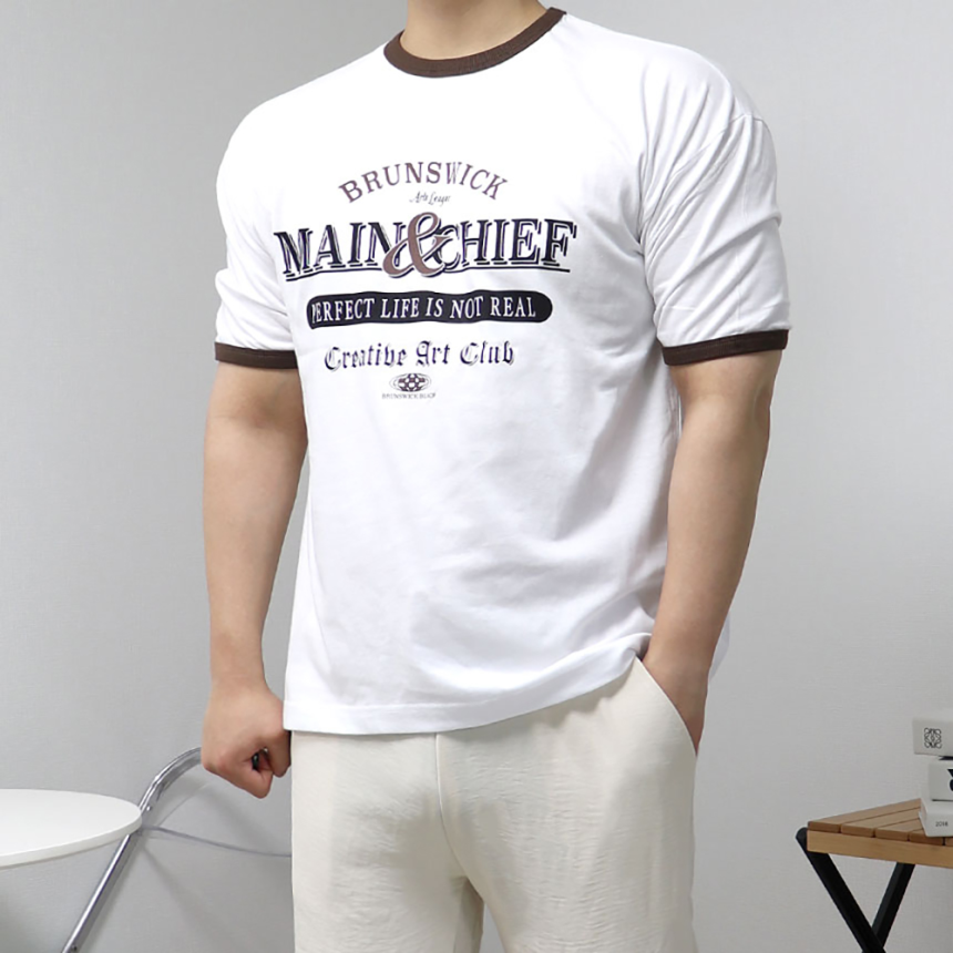 남자링거티 두꺼운반팔티 10수반팔티
