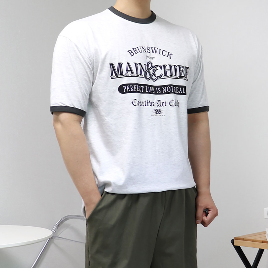 남자링거티 두꺼운반팔티 10수반팔티