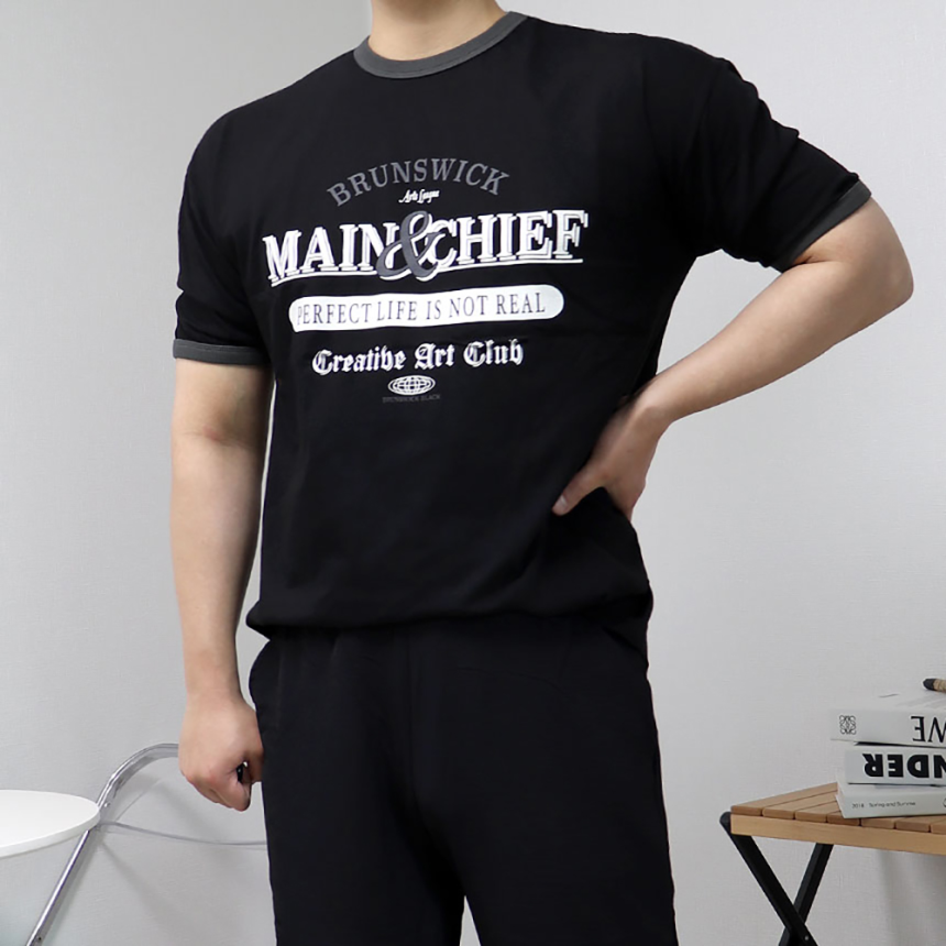 남자링거티 두꺼운반팔티 10수반팔티