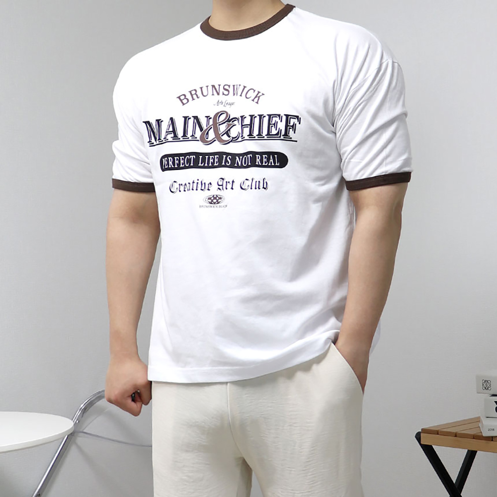 남자링거티 두꺼운반팔티 10수반팔티
