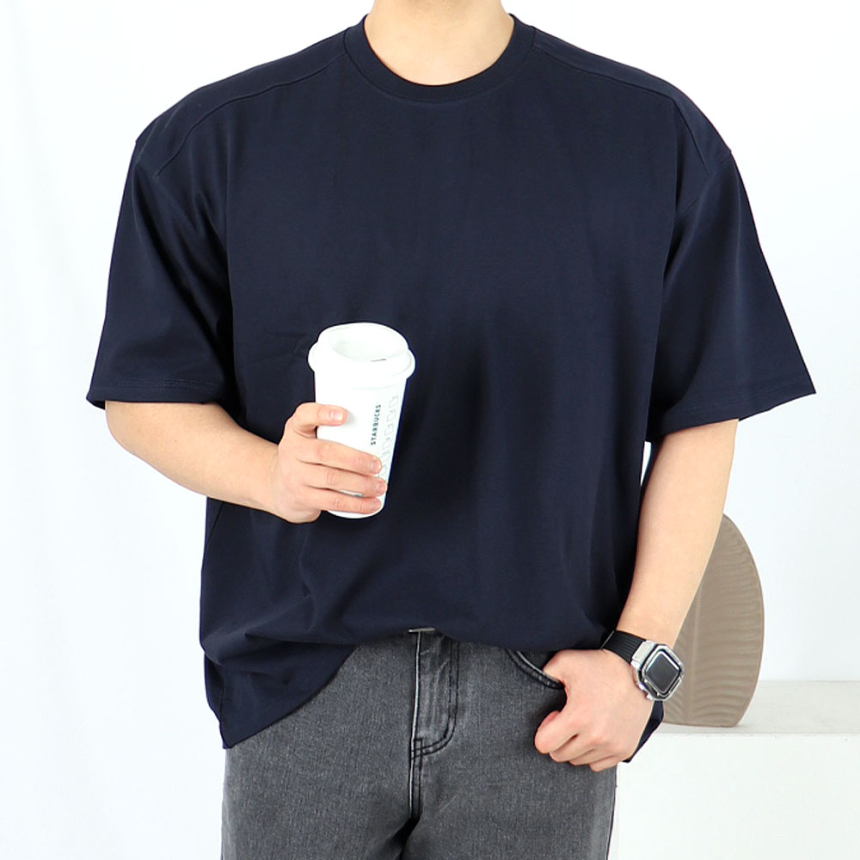 두꺼운반팔티 10수반팔티 짐웨어오버핏