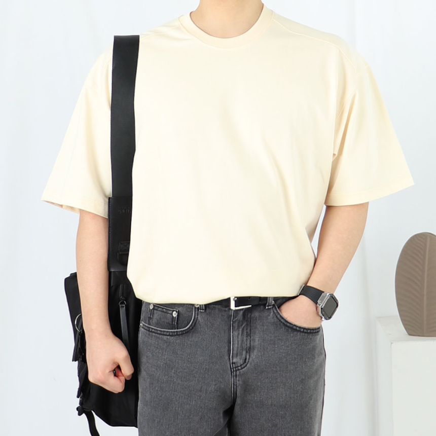 두꺼운반팔티 10수반팔티 짐웨어오버핏