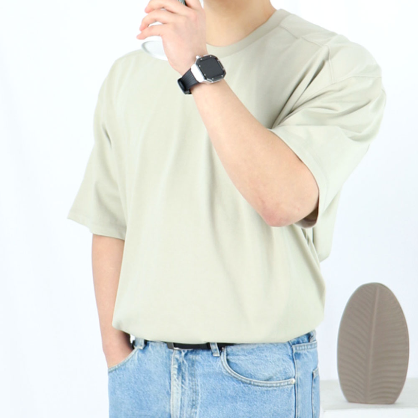 두꺼운반팔티 10수반팔티 짐웨어오버핏