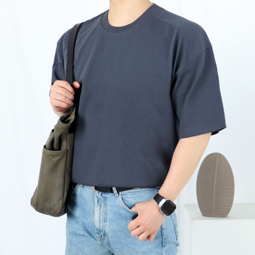 두꺼운반팔티 10수반팔티 짐웨어오버핏