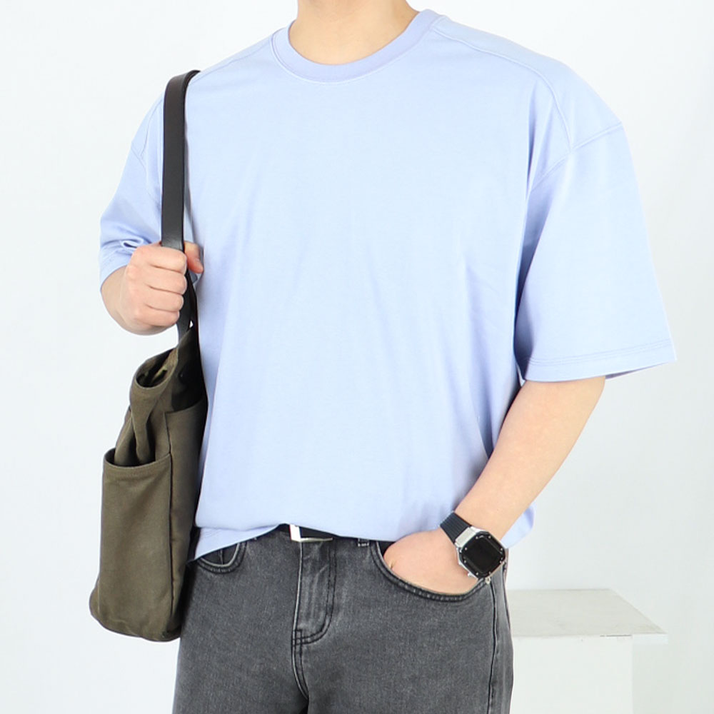 두꺼운반팔티 10수반팔티 짐웨어오버핏