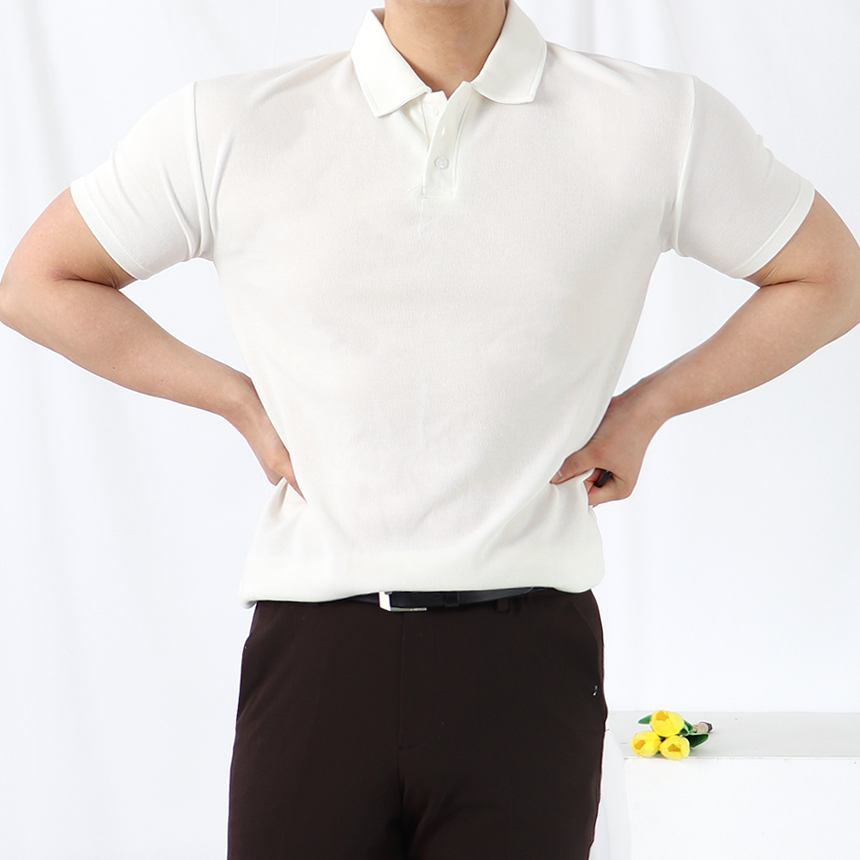 남자반팔카라니트 머슬핏반팔니트 워셔블