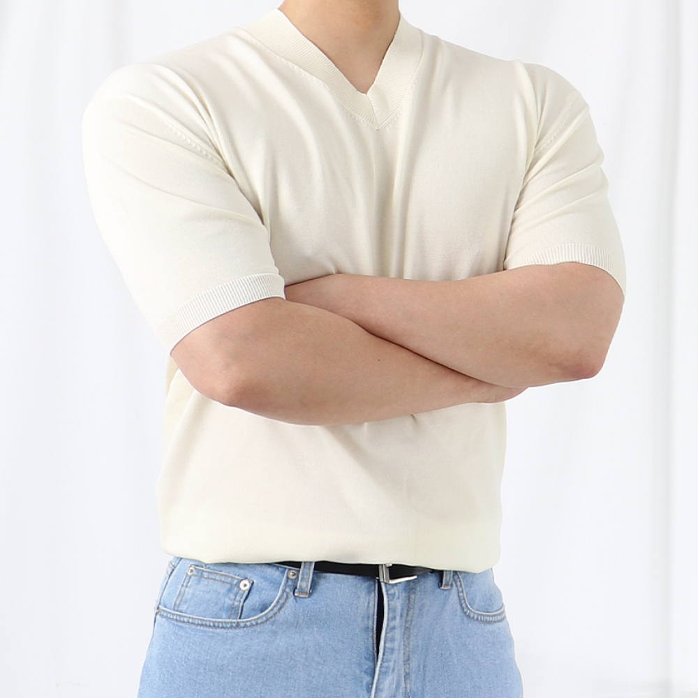 남자브이넥니트 남자린넨니트 워셔블