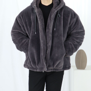 밍크 후드 집업 퍼자켓 보아털 후리스