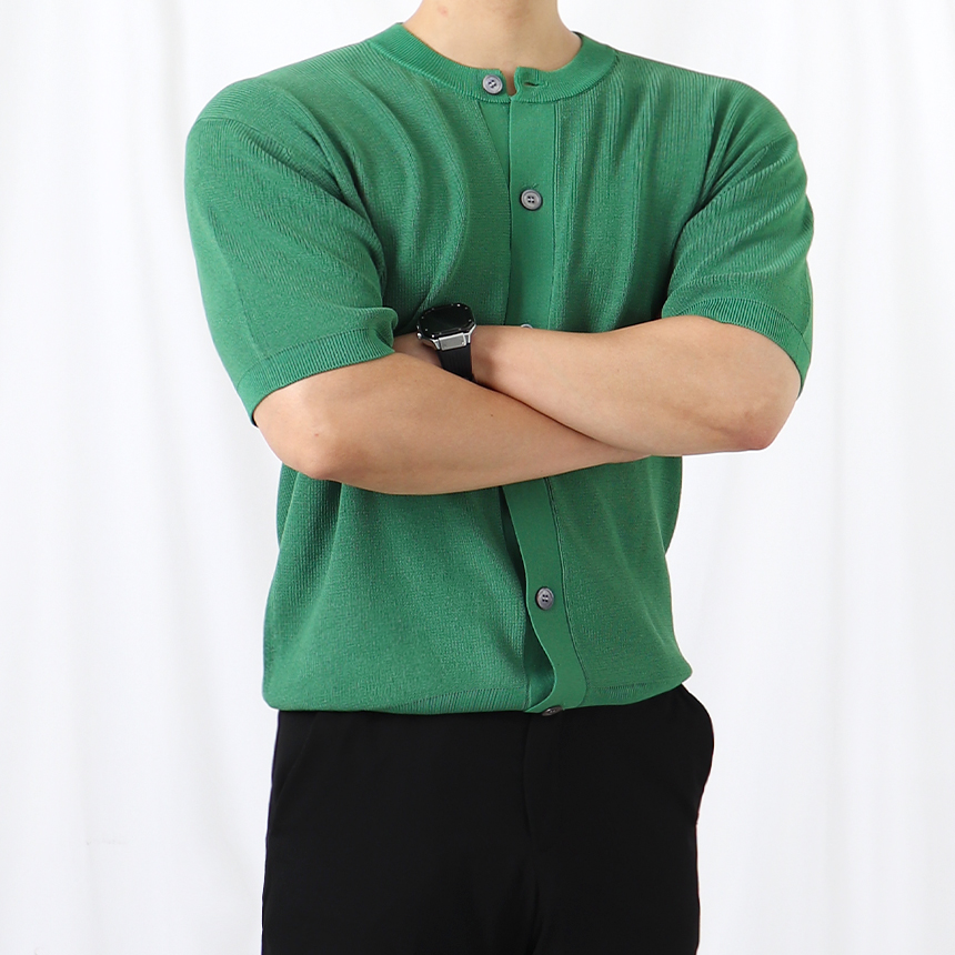 남자 반팔 여름 라운드 가디건