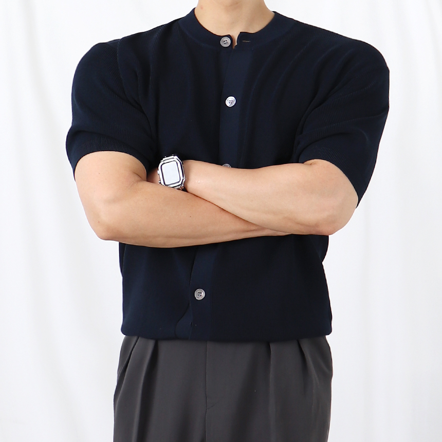 남자 반팔 여름 라운드 가디건