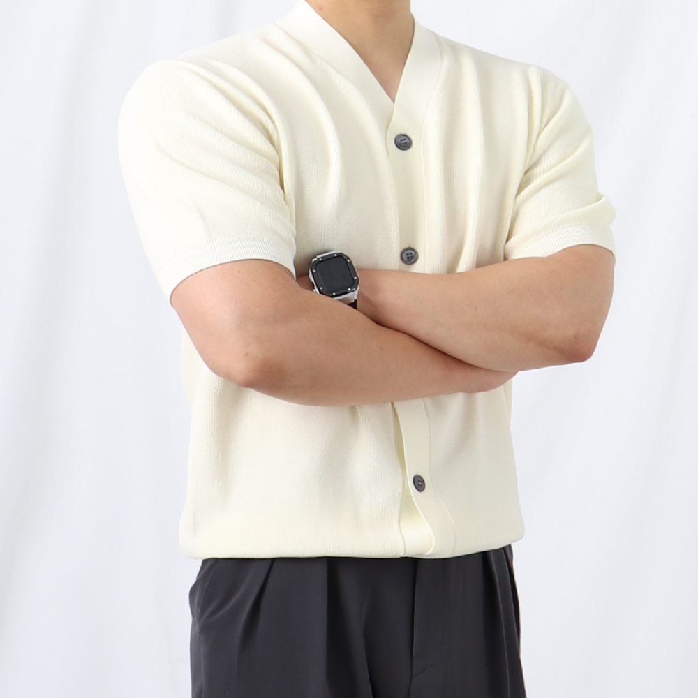 남자 여름 반팔 머슬핏 가디건