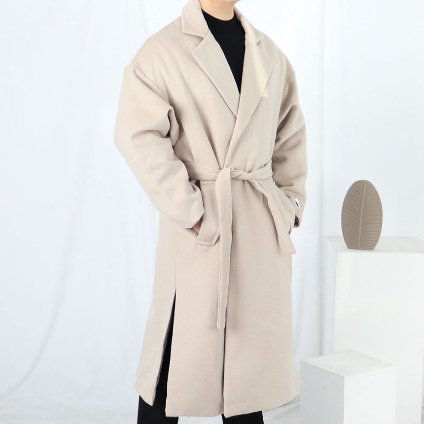 남자 로브 아이보리 가운 오버핏 로브 롱코트