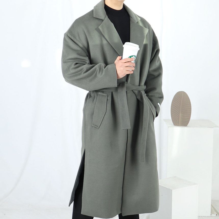 남자 로브 아이보리 가운 오버핏 로브 롱코트