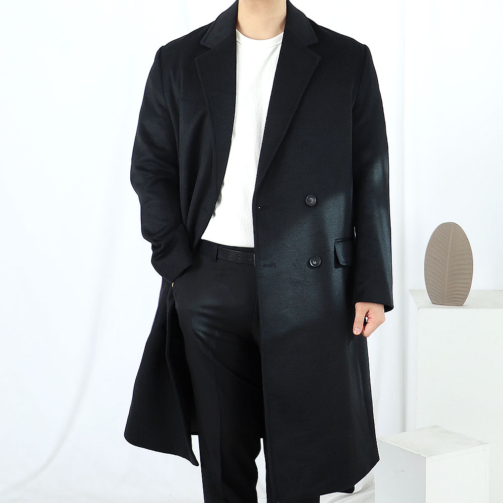 남자 아이보리 로브 알파카 도깨비 롱코트