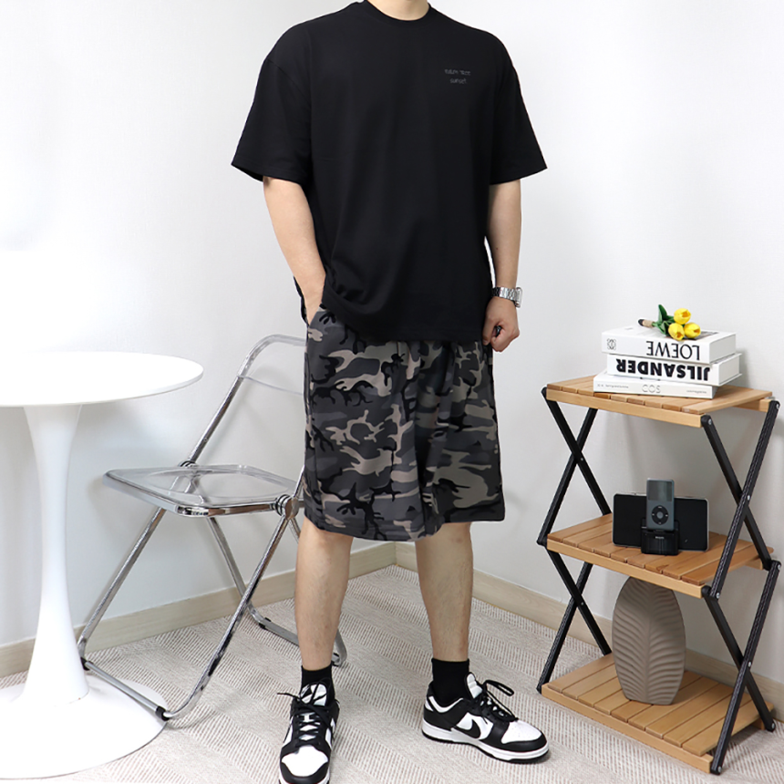 1+1 남자 카모 밀리터리 버뮤다 팬츠 반바지