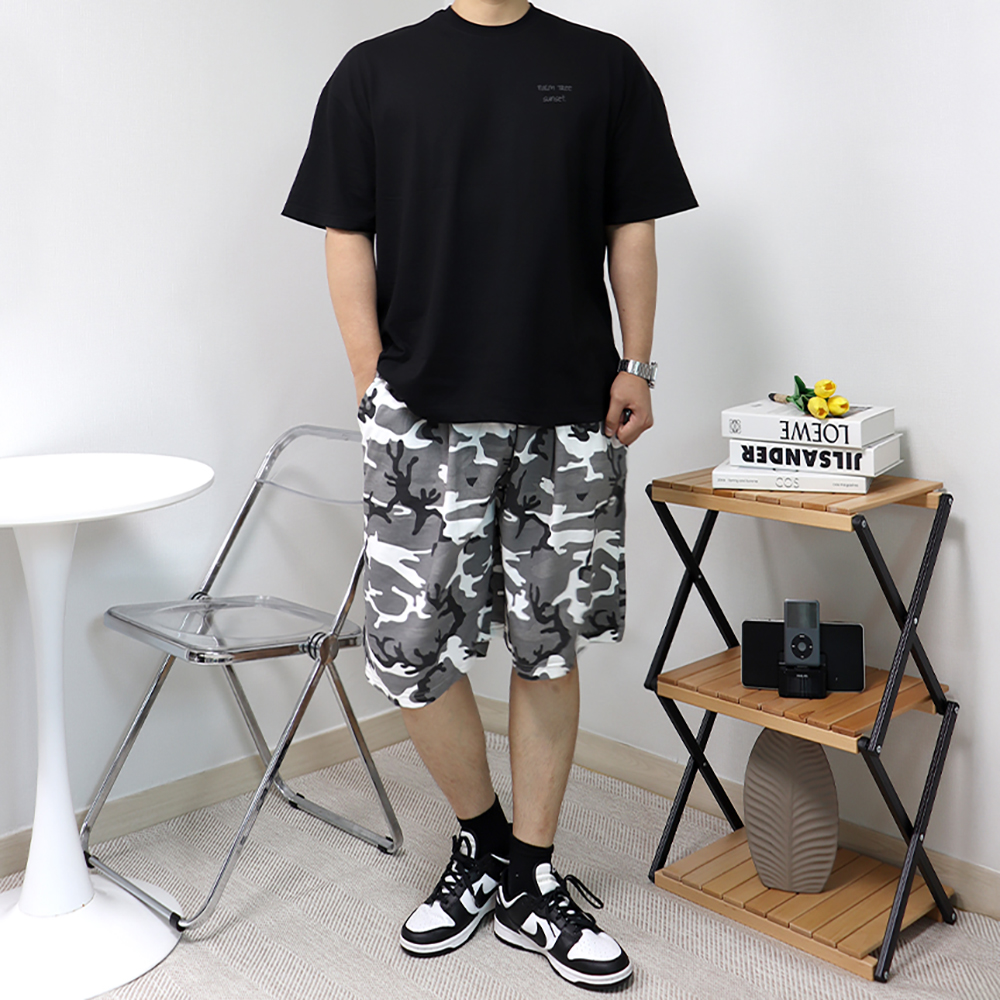 1+1 남자 카모 밀리터리 버뮤다 팬츠 반바지