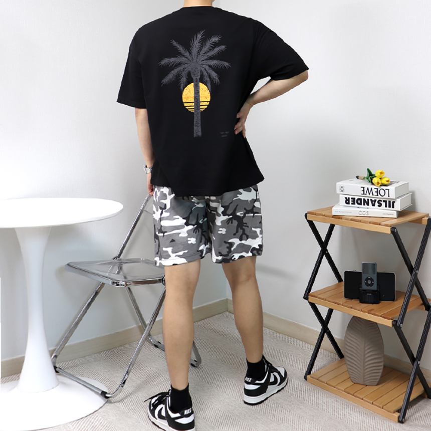 남자 밀리터리 카모 반바지