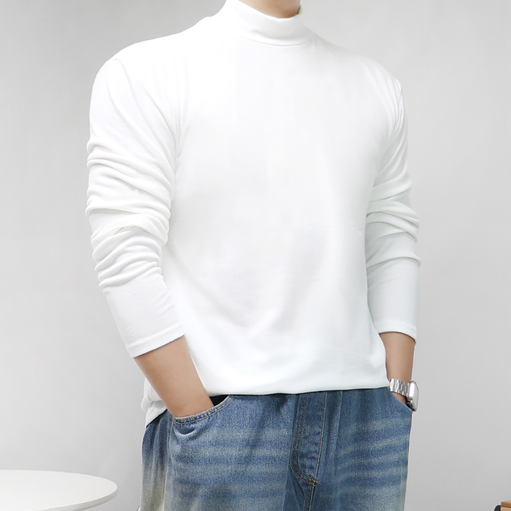 1+1 남자 머슬핏 모크넥 반목폴라 니트