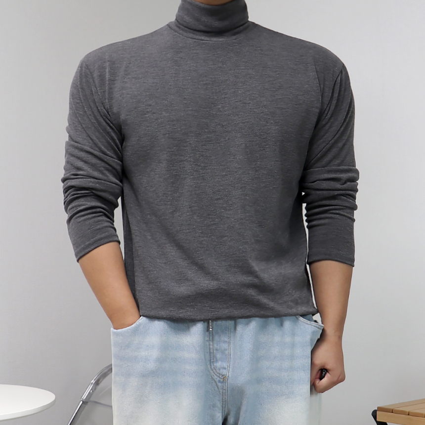 1+1 머슬핏목폴라 남자두꺼운목폴라 남성폴라티