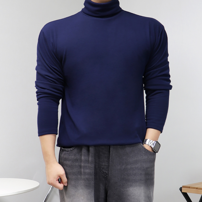 1+1 머슬핏목폴라 남자두꺼운목폴라 남성폴라티