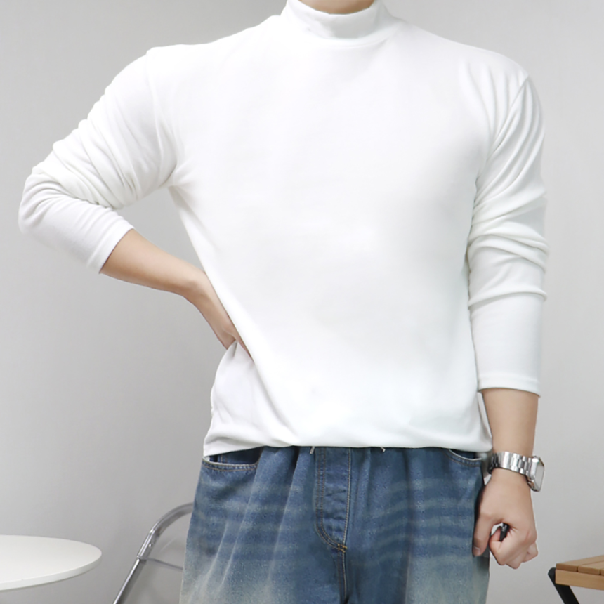 남자 반목폴라 머슬핏 모크넥 니트