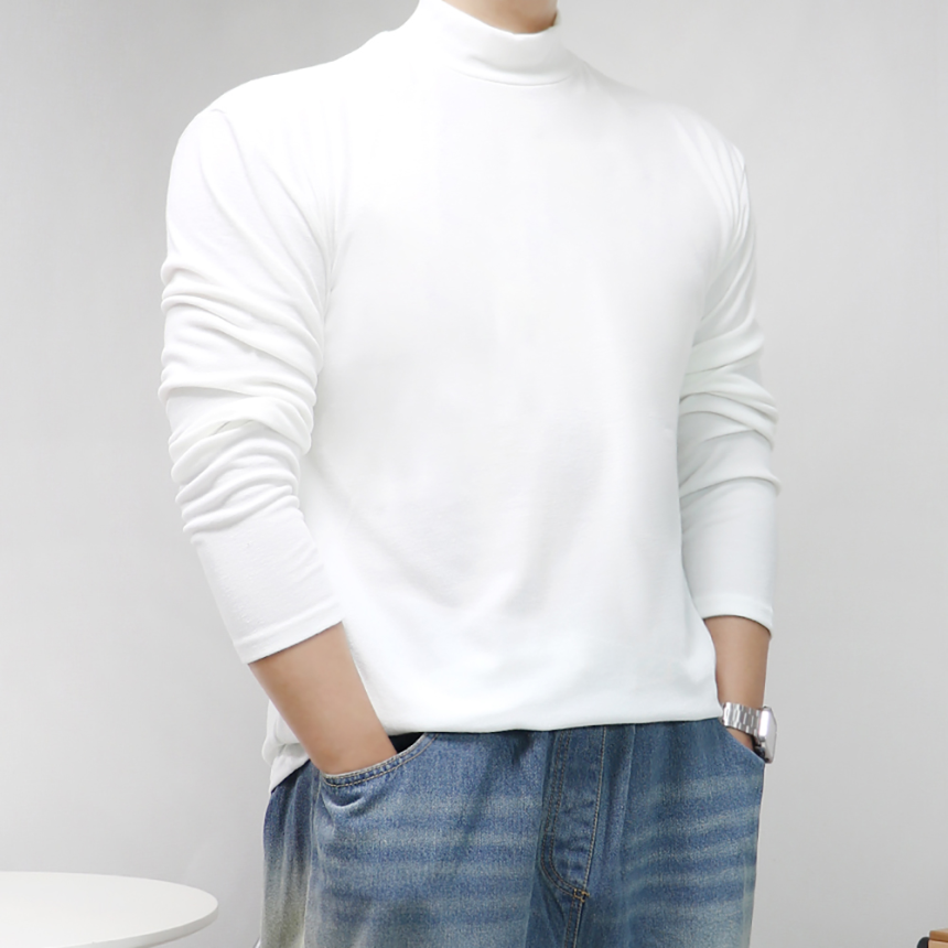 남자 반목폴라 머슬핏 모크넥 니트