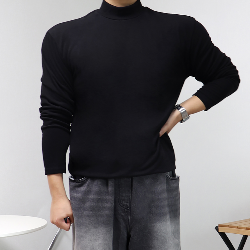 남자 반목폴라 머슬핏 모크넥 니트