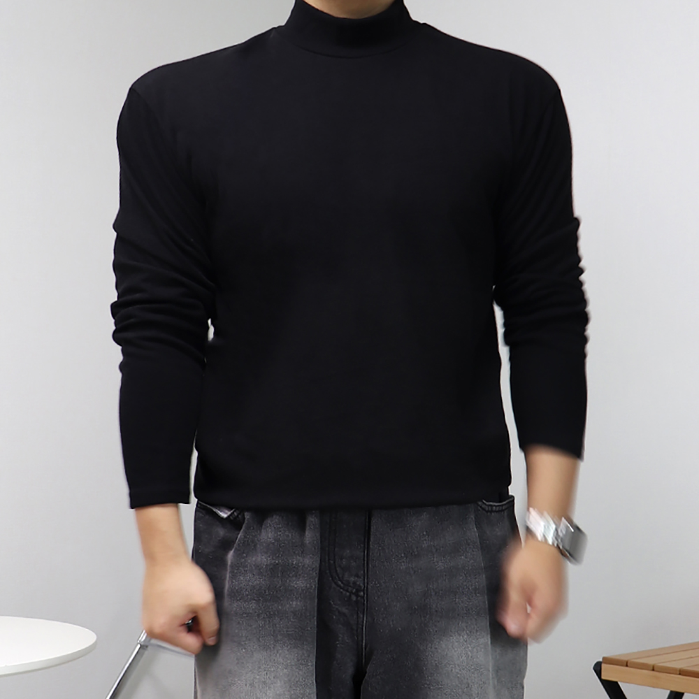 남자 반목폴라 머슬핏 모크넥 니트