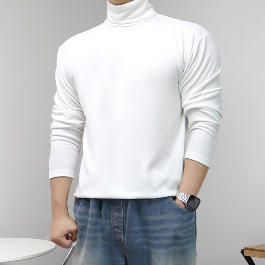 남자 머슬핏 목폴라 두꺼운 니트