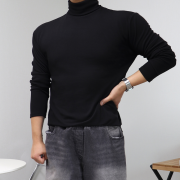 남자 머슬핏 목폴라 두꺼운 니트