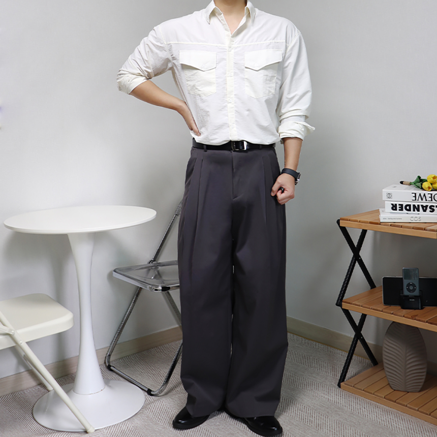 남자 웨스턴 나일론 링클프리 셔츠