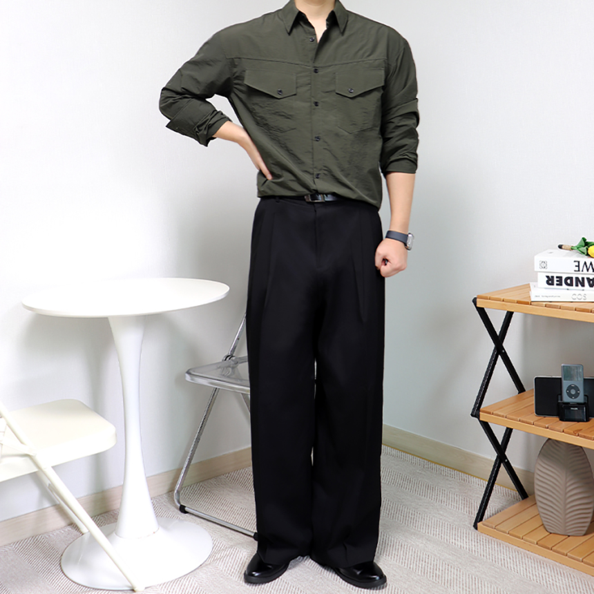남자 웨스턴 나일론 링클프리 셔츠