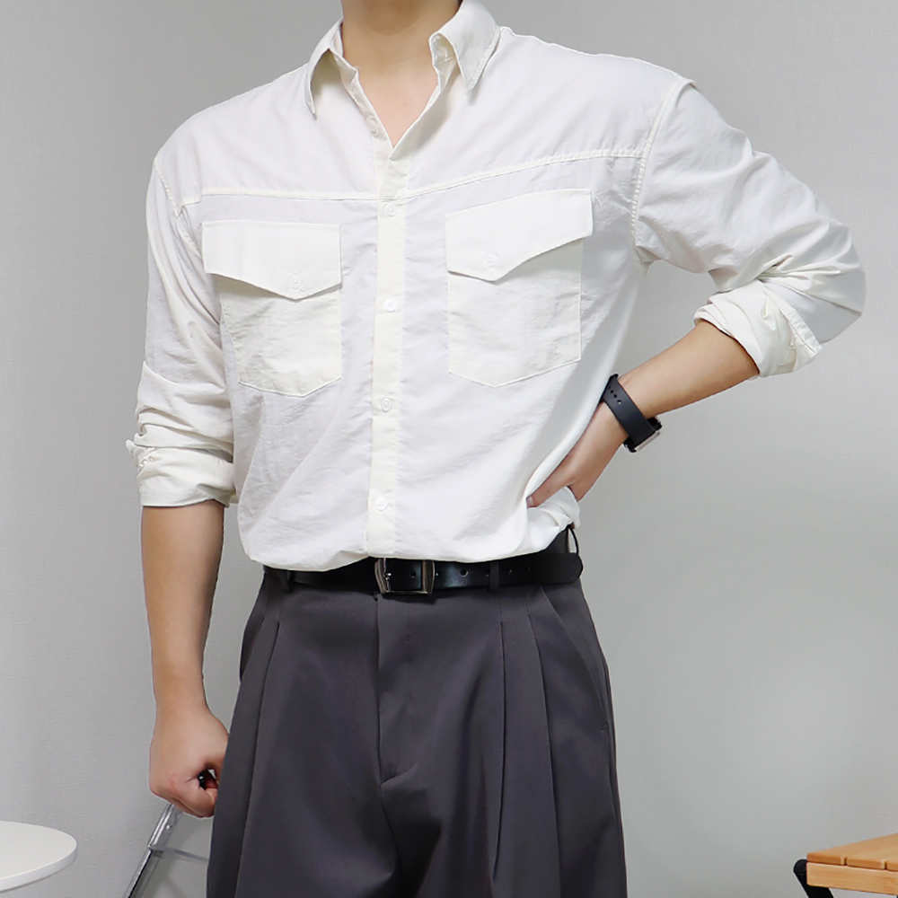 남자 웨스턴 나일론 링클프리 셔츠