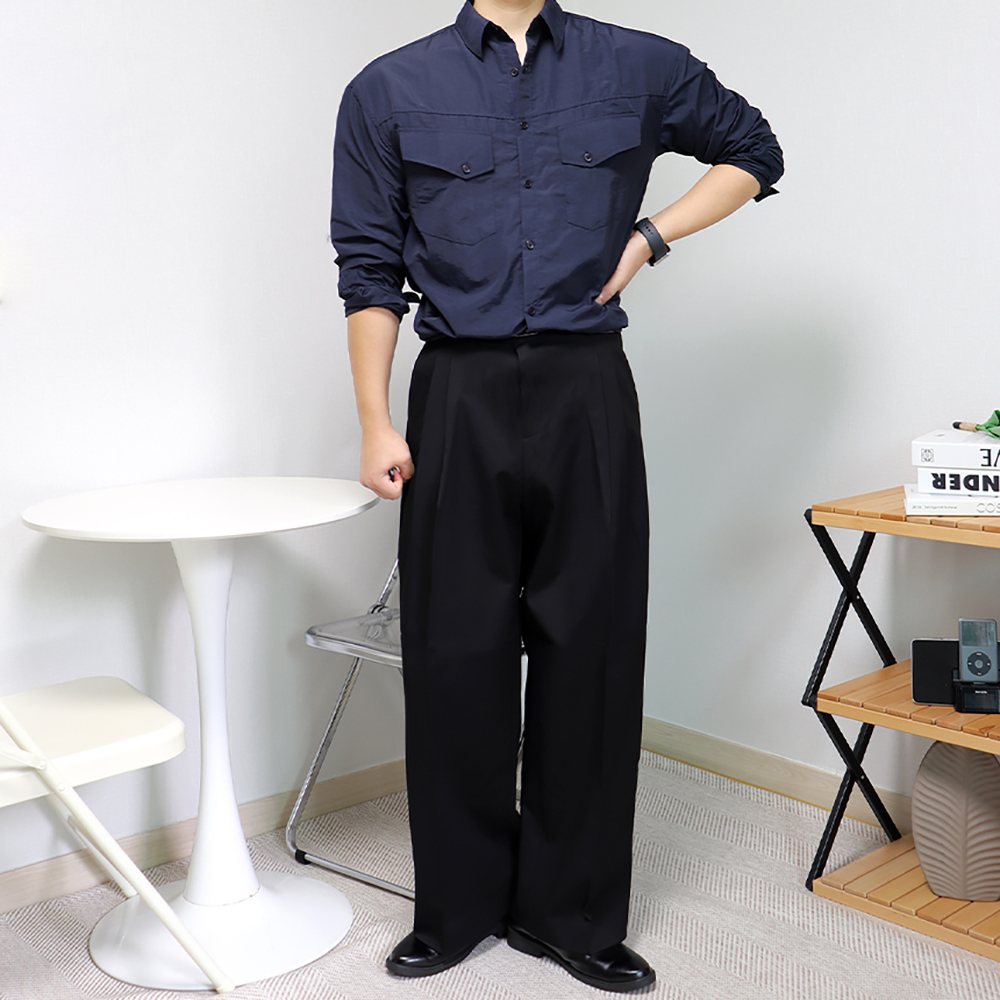 남자 웨스턴 나일론 링클프리 셔츠
