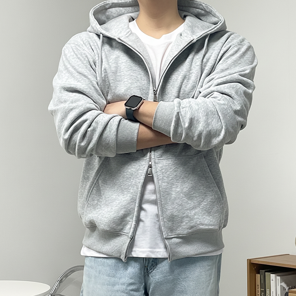 남자 보아털 기모 두꺼운 후드 집업