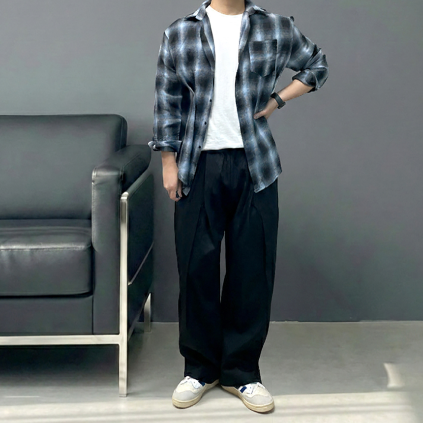 남자 커브드 치노 항아리 벌룬 팬츠