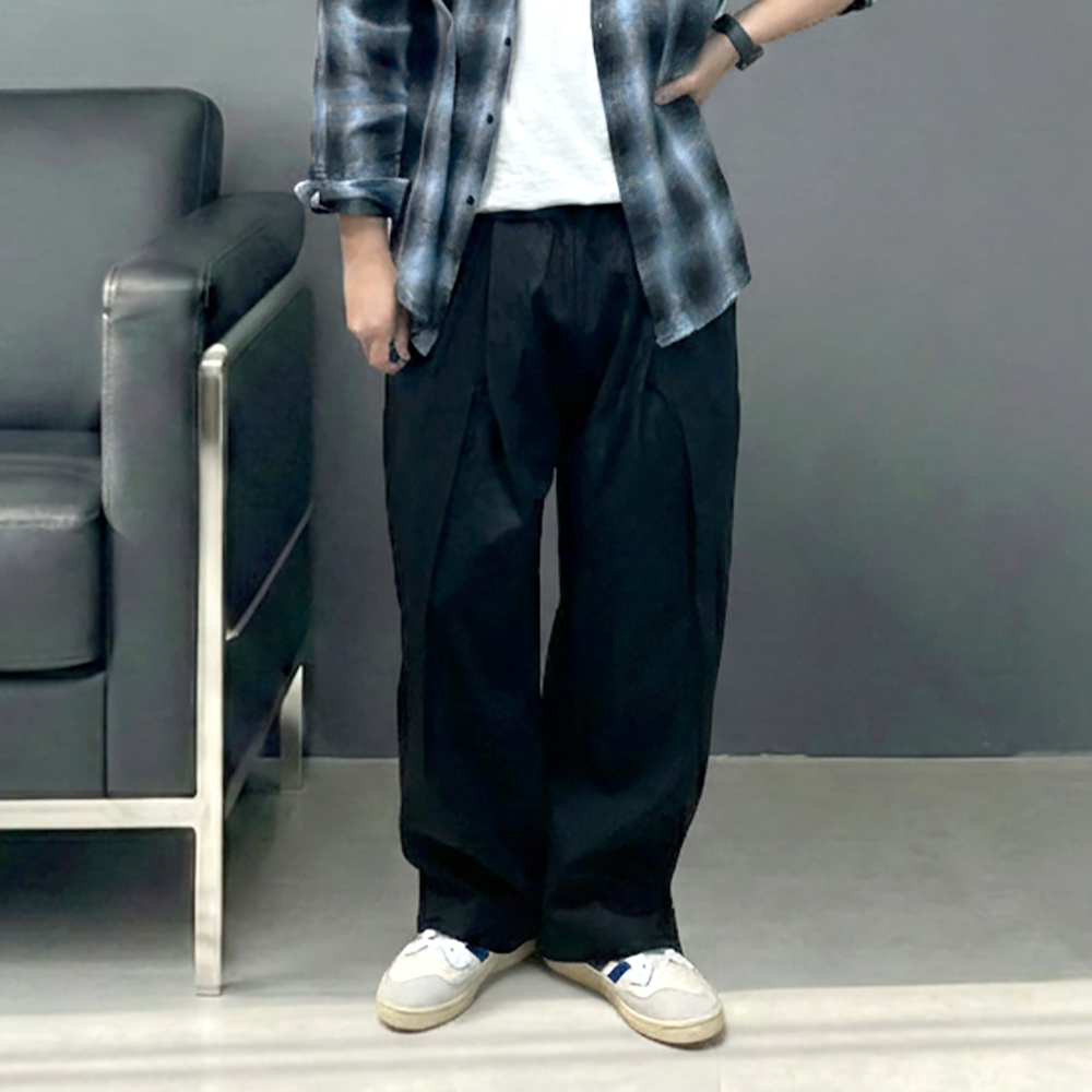 남자 커브드 치노 항아리 벌룬 팬츠