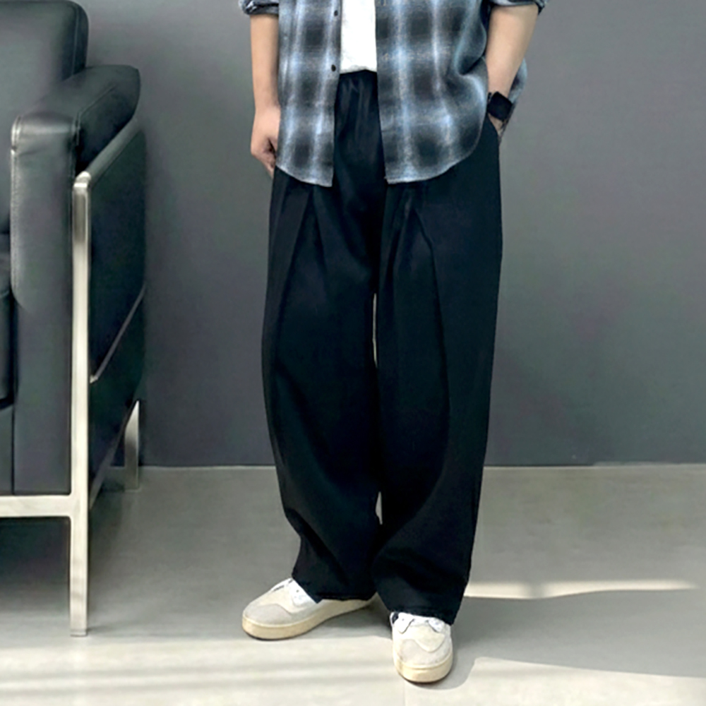 남자 커브드 치노 항아리 벌룬 팬츠