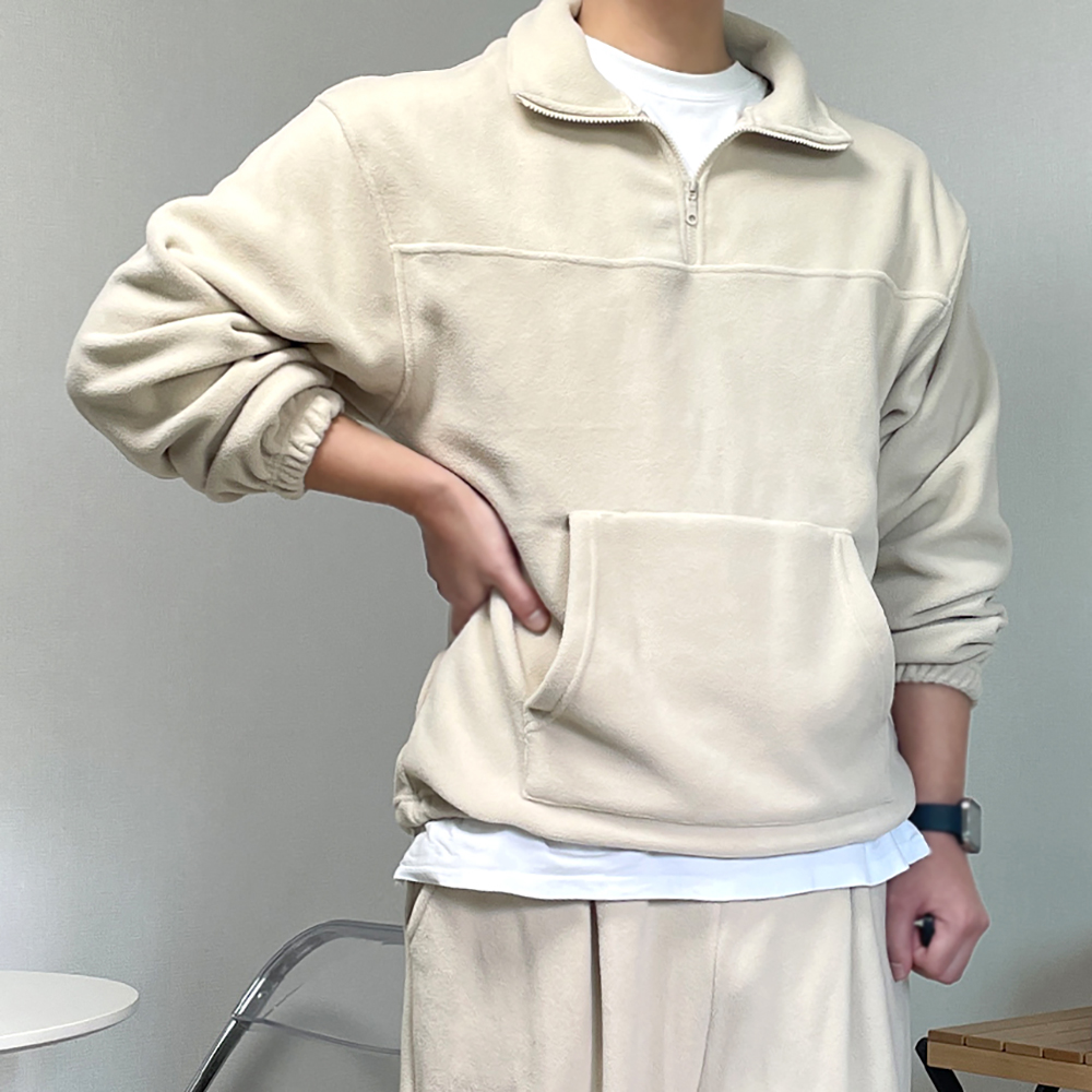 남자 후리스 기모 아노락 트레이닝 셋업 세트