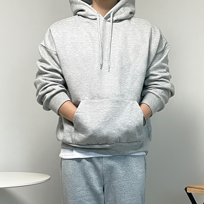 남자 러닝 무지 후드 티셔츠