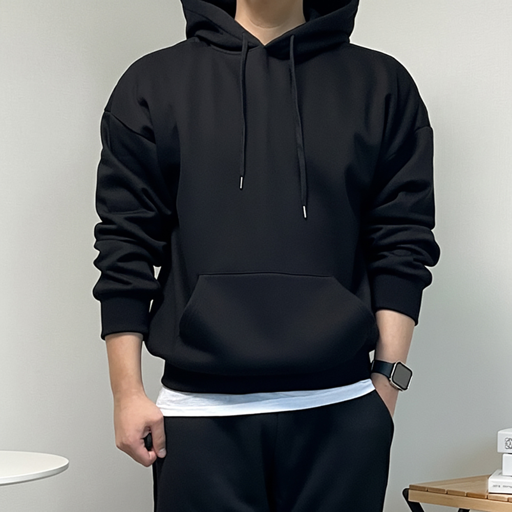 남자 러닝 무지 후드 티셔츠