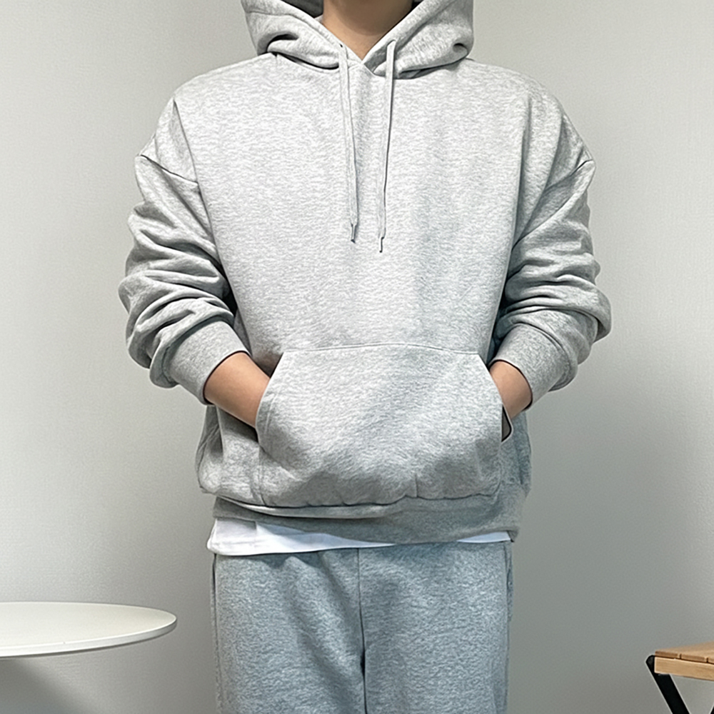 남자 러닝 무지 후드 티셔츠