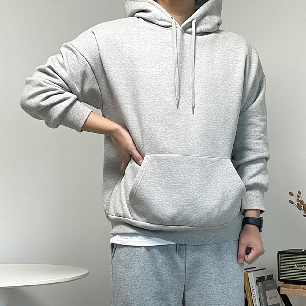 남자 러닝 무지 후드 티셔츠