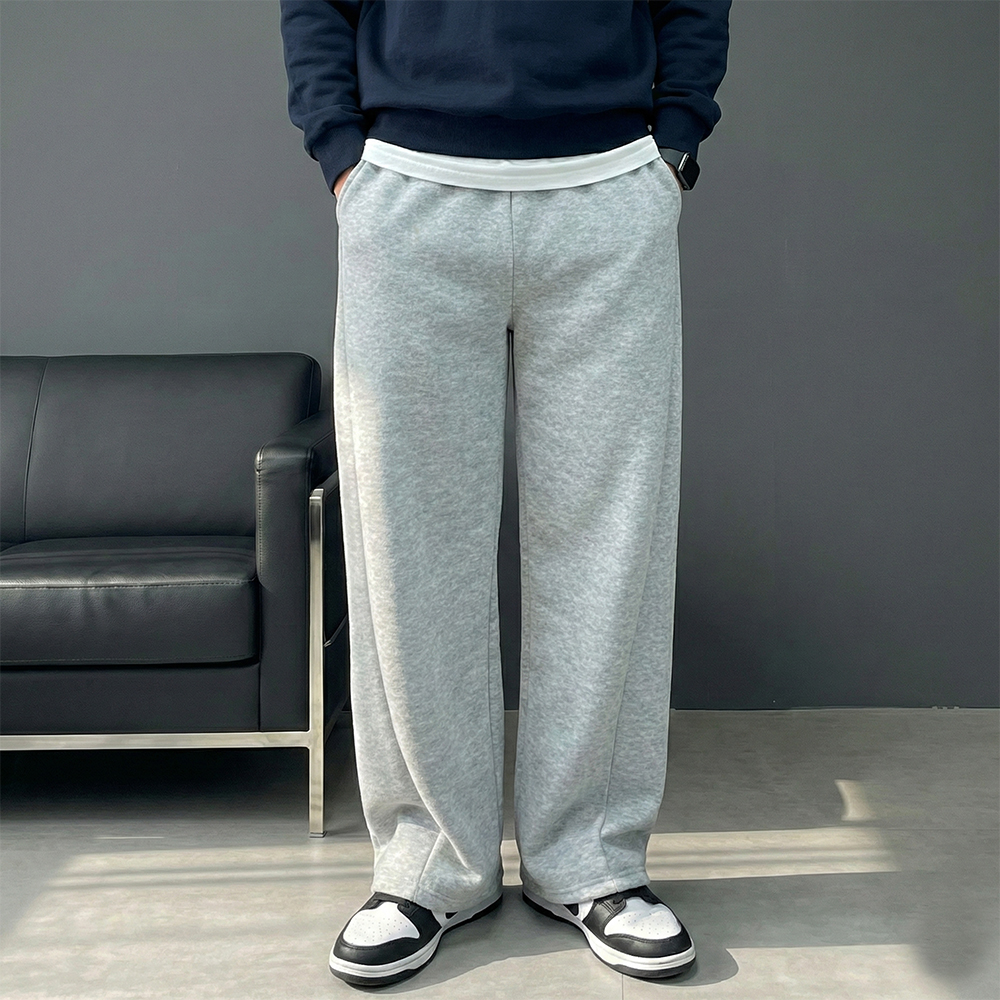 남자 핀턱 항아리 바지 커브드 팬츠