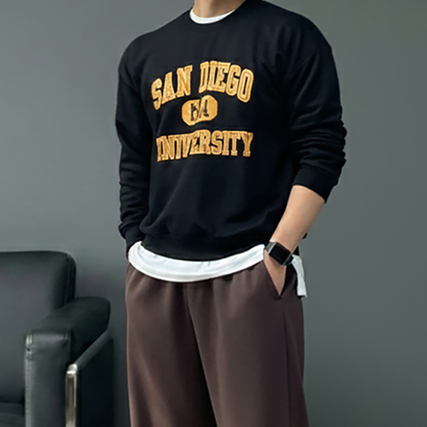 남자 크롭 봄 맨투맨 티셔츠