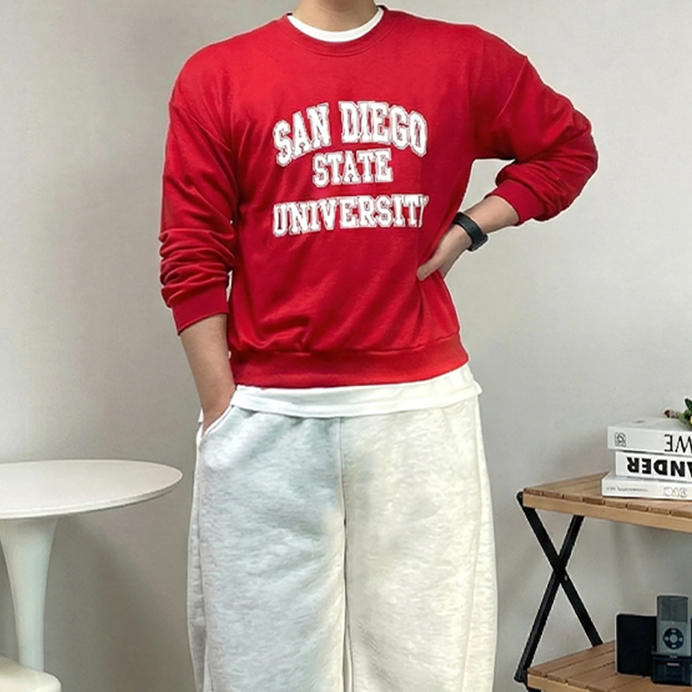 남자 크롭 봄 맨투맨 티셔츠