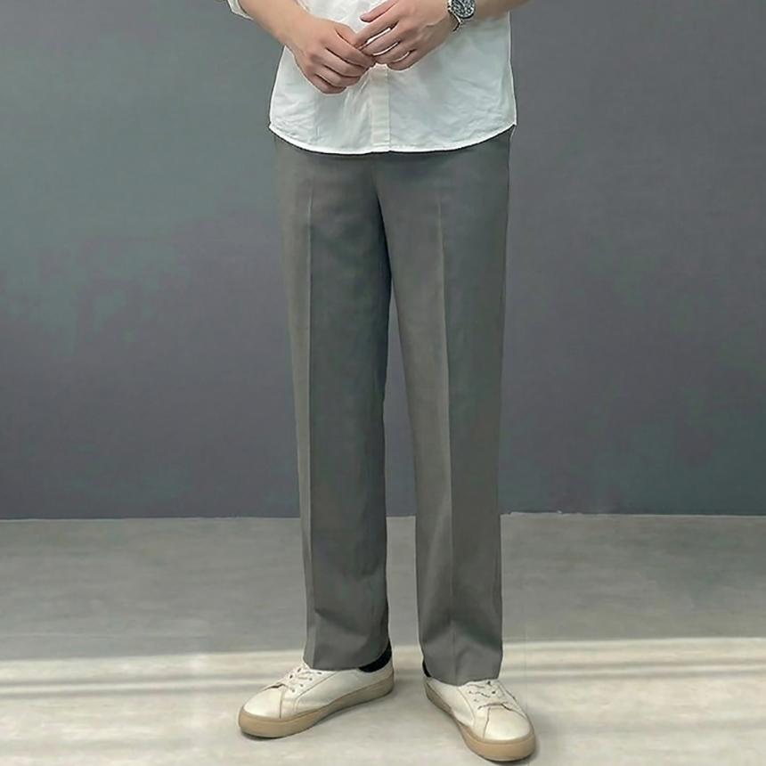 남자 밴딩 스판 슬랙스 기지 바지