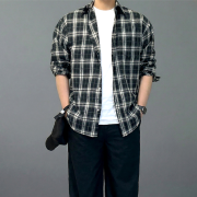 남자 마드라스 플란넬 체크 남방 셔츠