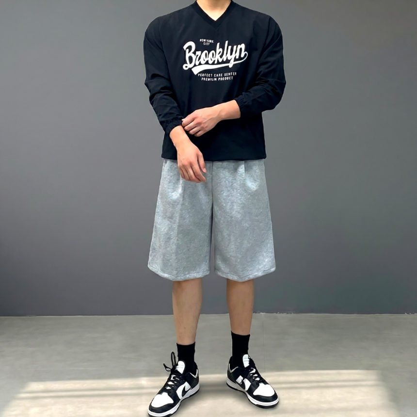 남자 7부 버뮤다 팬츠 원턱 반바지