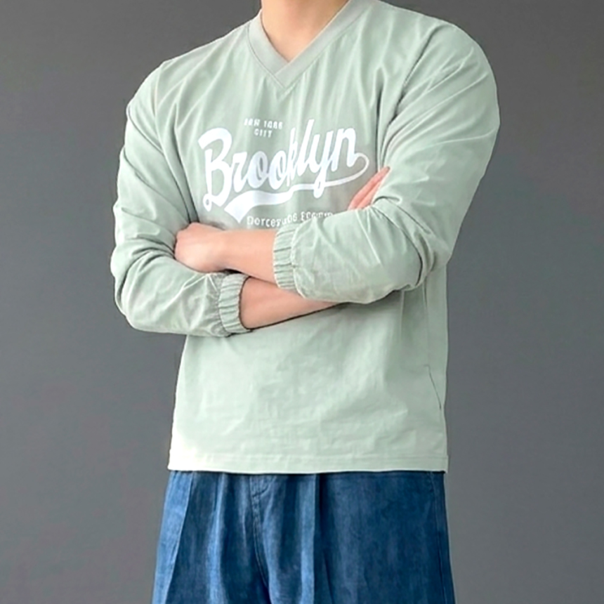 남자 럭비 나일론 맨투맨 바람막이 v넥 티셔츠